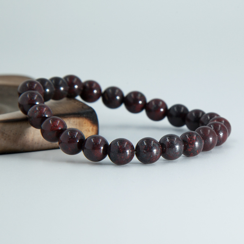 Brecciated Jasper Bracelet for Women Natural Gemstone Round Stone Crystal Beads for Beaded Elastic Bracelet