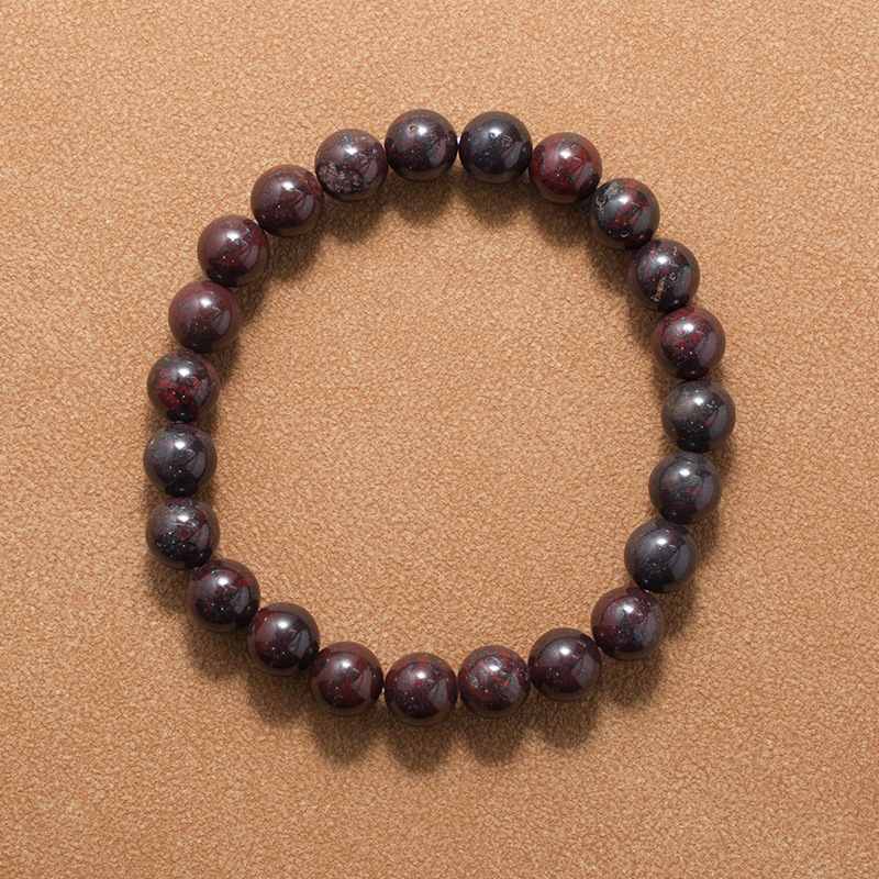 Brecciated Jasper Bracelet for Women Natural Gemstone Round Stone Crystal Beads for Beaded Elastic Bracelet