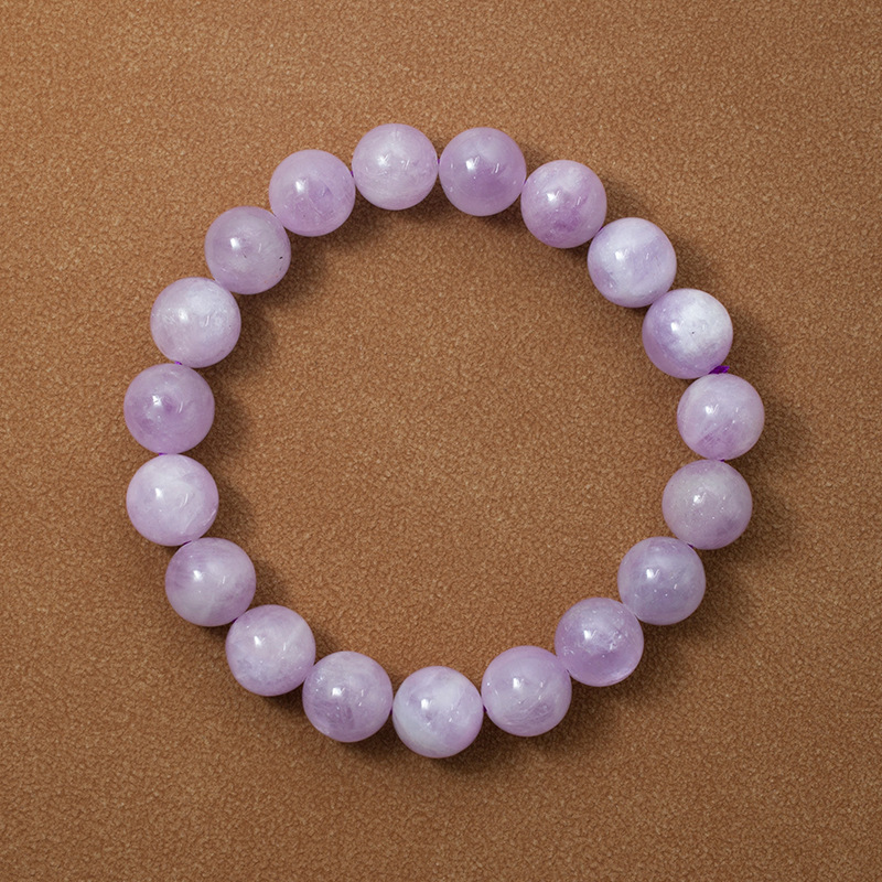 Kunzite Stretch Bracelet for Women Natural Gemstone Round Stone Crystal Beads for Beaded Elastic Bracelet