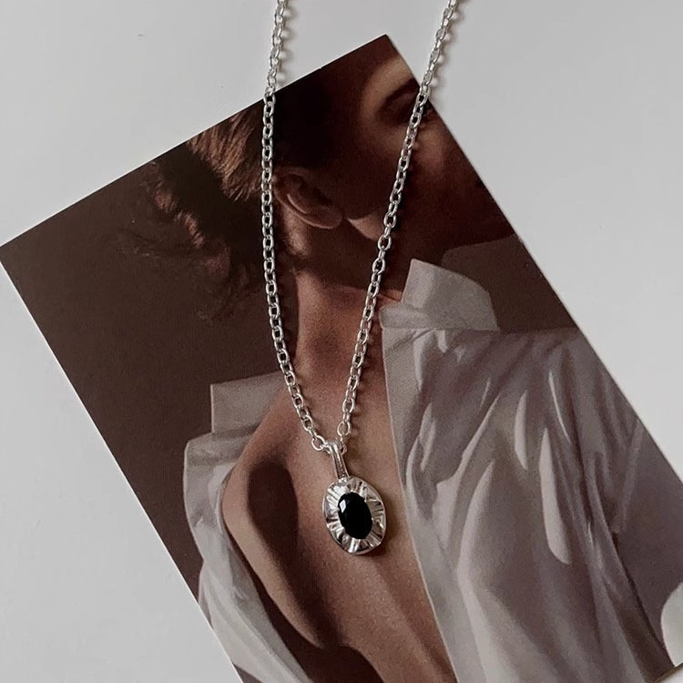 #201 Silver Necklace925 Sterling Silver Pendant Necklace with Cubic Zirconia