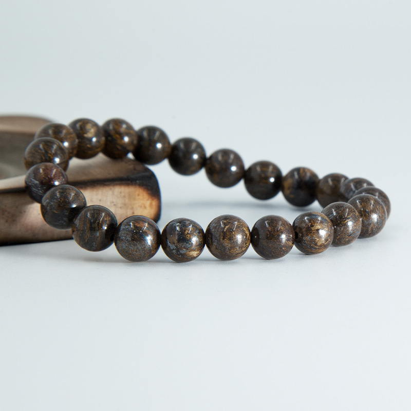 Bronzite Bracelet for Women Natural Gemstone Round Stone Crystal Beads for Beaded Elastic Bracelet