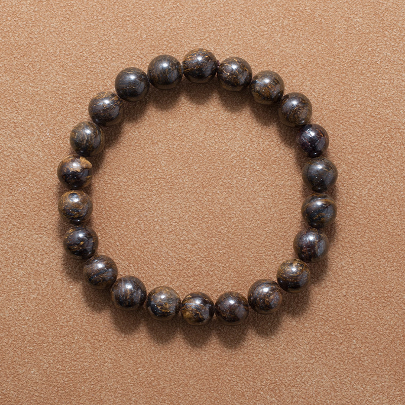 Bronzite Bracelet for Women Natural Gemstone Round Stone Crystal Beads for Beaded Elastic Bracelet