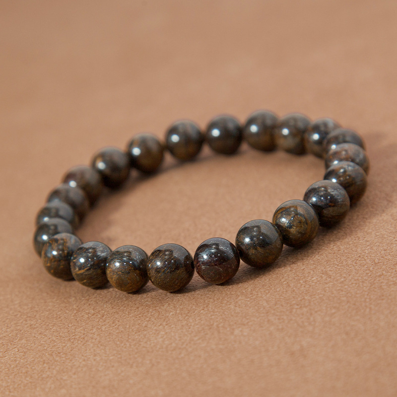Bronzite Bracelet for Women Natural Gemstone Round Stone Crystal Beads for Beaded Elastic Bracelet