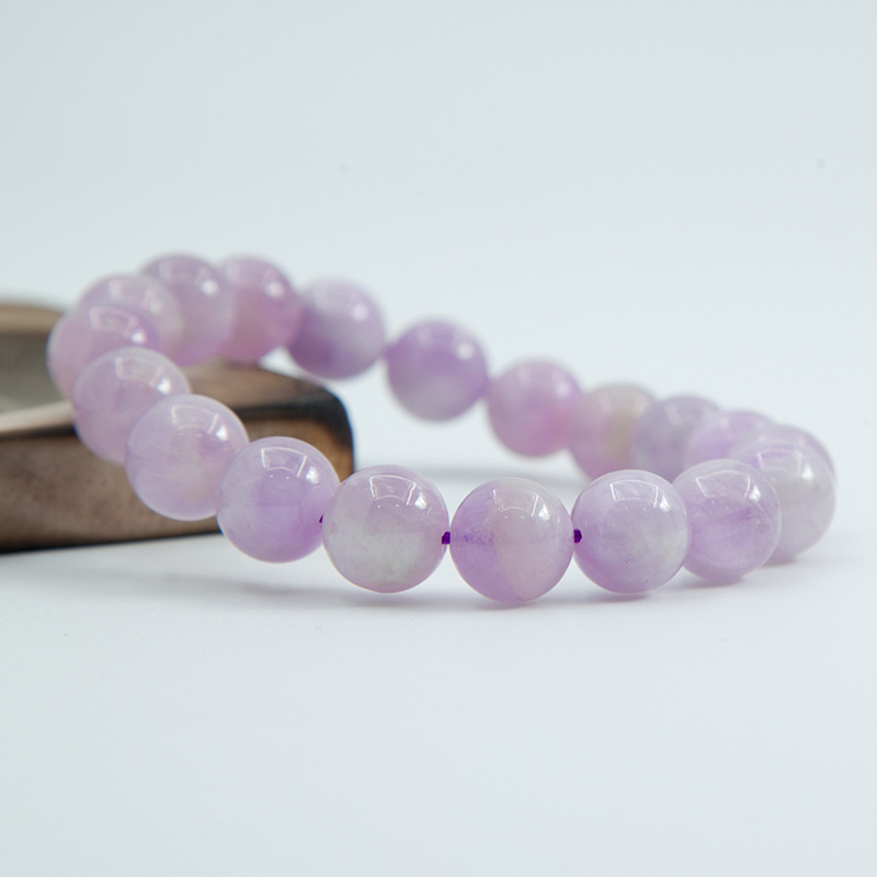 Kunzite Stretch Bracelet for Women Natural Gemstone Round Stone Crystal Beads for Beaded Elastic Bracelet