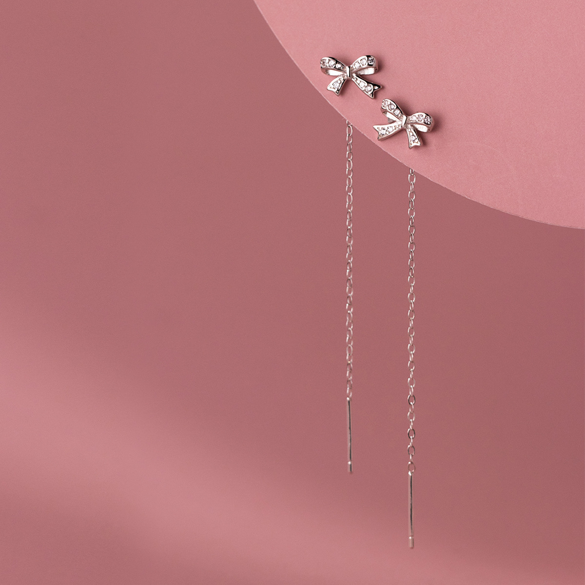 S925 Sterling Silver Dangle Earrings Chain Earrings Simple Design for Women