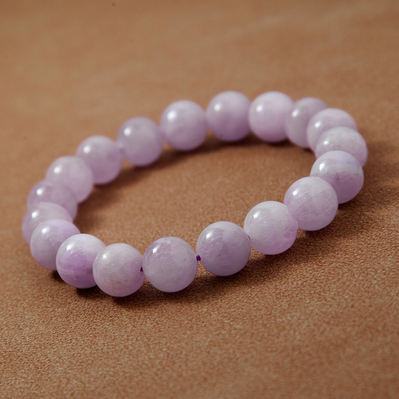 Kunzite Stretch Bracelet for Women Natural Gemstone Round Stone Crystal Beads for Beaded Elastic Bracelet