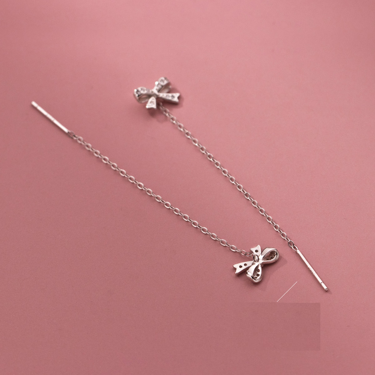 S925 Sterling Silver Dangle Earrings Chain Earrings Simple Design for Women