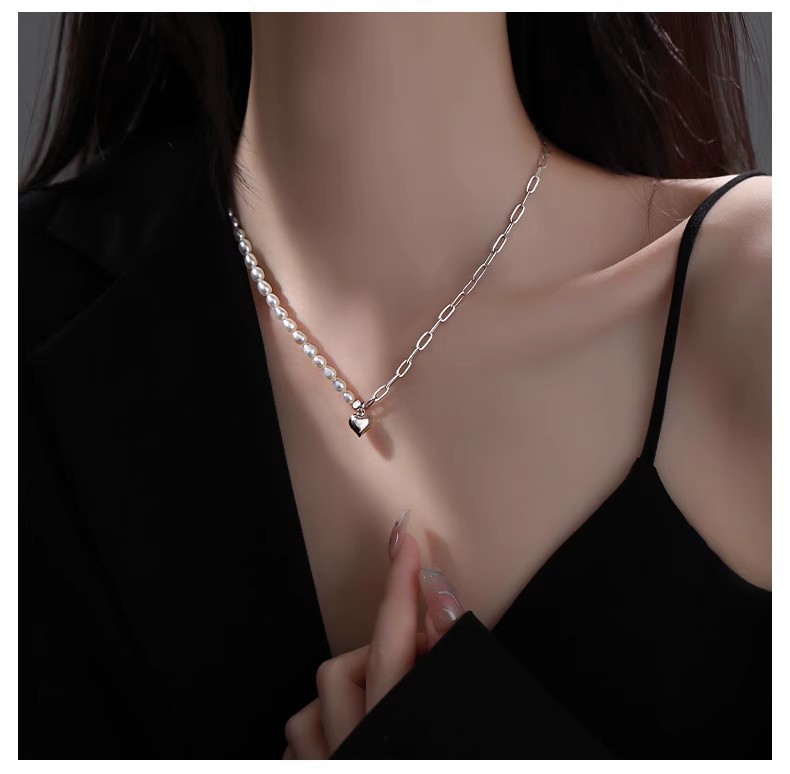  S925 Sterling Silver Pendant necklace with Freshwater Pearl Casual Style
