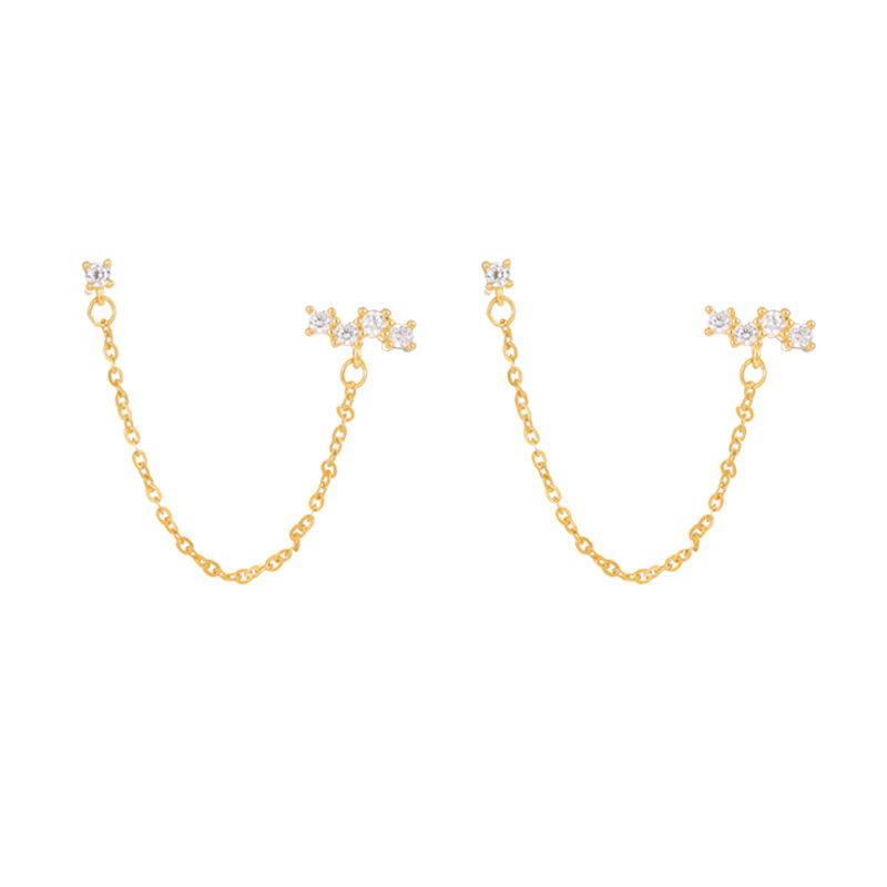 S925 Sterling Silver Dangle Earrings Chain Earrings Simple Design for Women