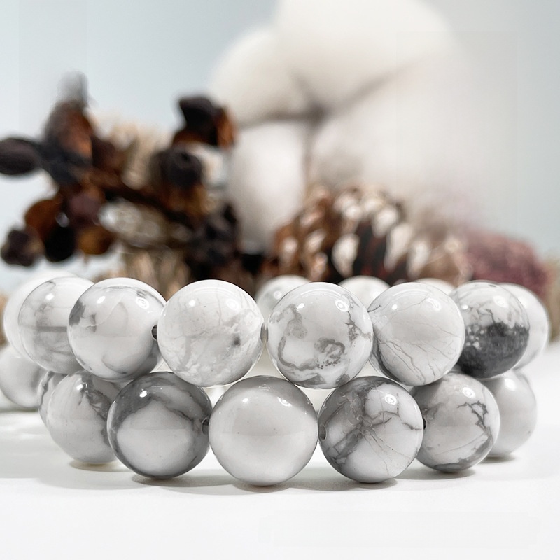 Natural Howlite Round Loose Semi Gemstone Beads for Jewelry Making