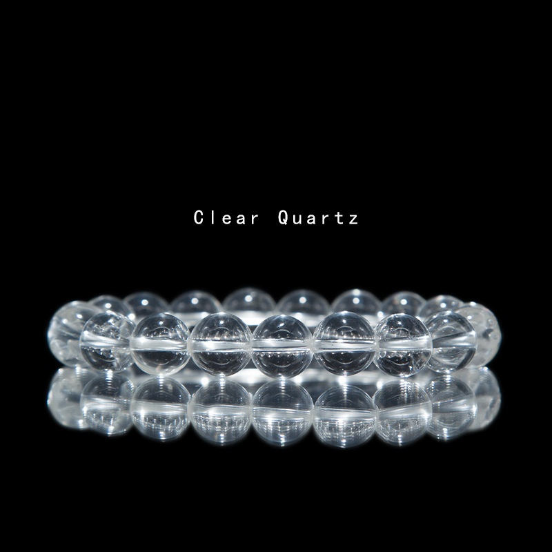 Clear quartz Bracelet for Women Natural Gemstone Round Stone Crystal Beads for Beaded Elastic Bracelet