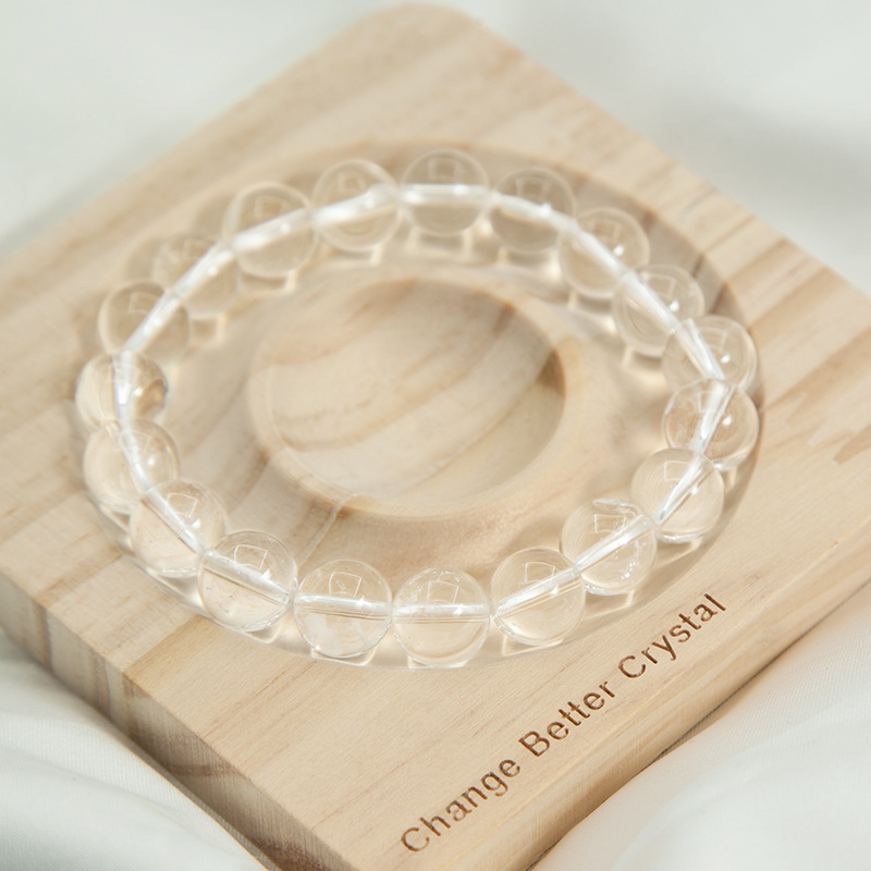Clear quartz Bracelet for Women Natural Gemstone Round Stone Crystal Beads for Beaded Elastic Bracelet
