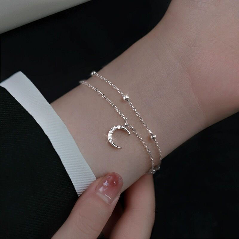 S925 Sterling Silver Fashion Bracelet with Cubic Zirconia Casual Style