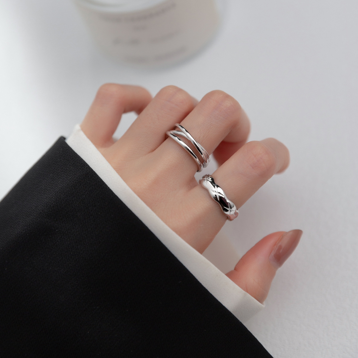Fashion Rings S925 Sterling Silver Rings Simple Design for Women