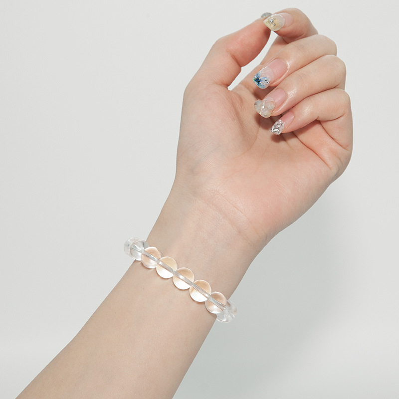 Clear quartz Bracelet for Women Natural Gemstone Round Stone Crystal Beads for Beaded Elastic Bracelet