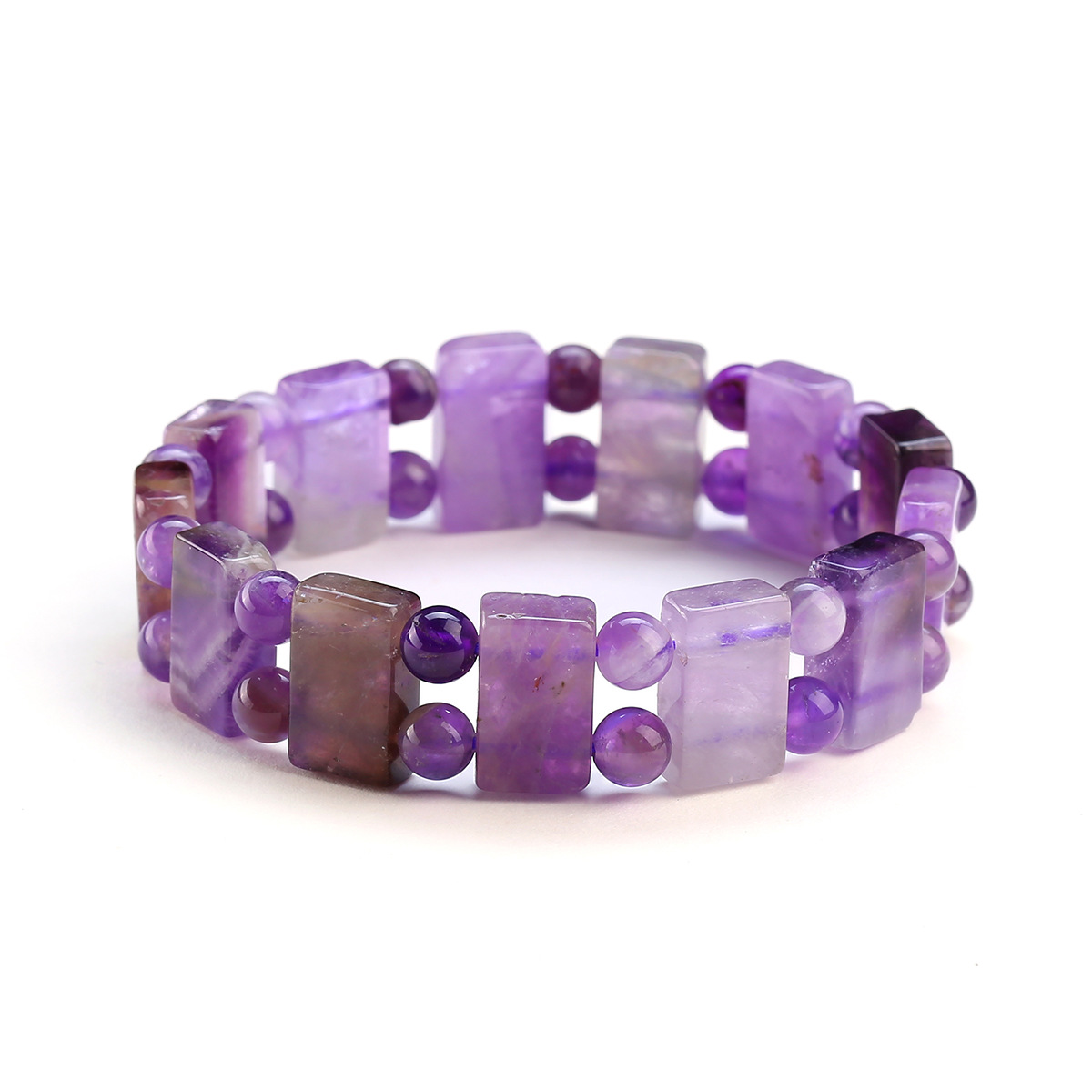 Multi-style Flat Bead Bracelet for Women Natural Semi Gemstone Crystal Beads Stretch Bracelet Factory Wholesale