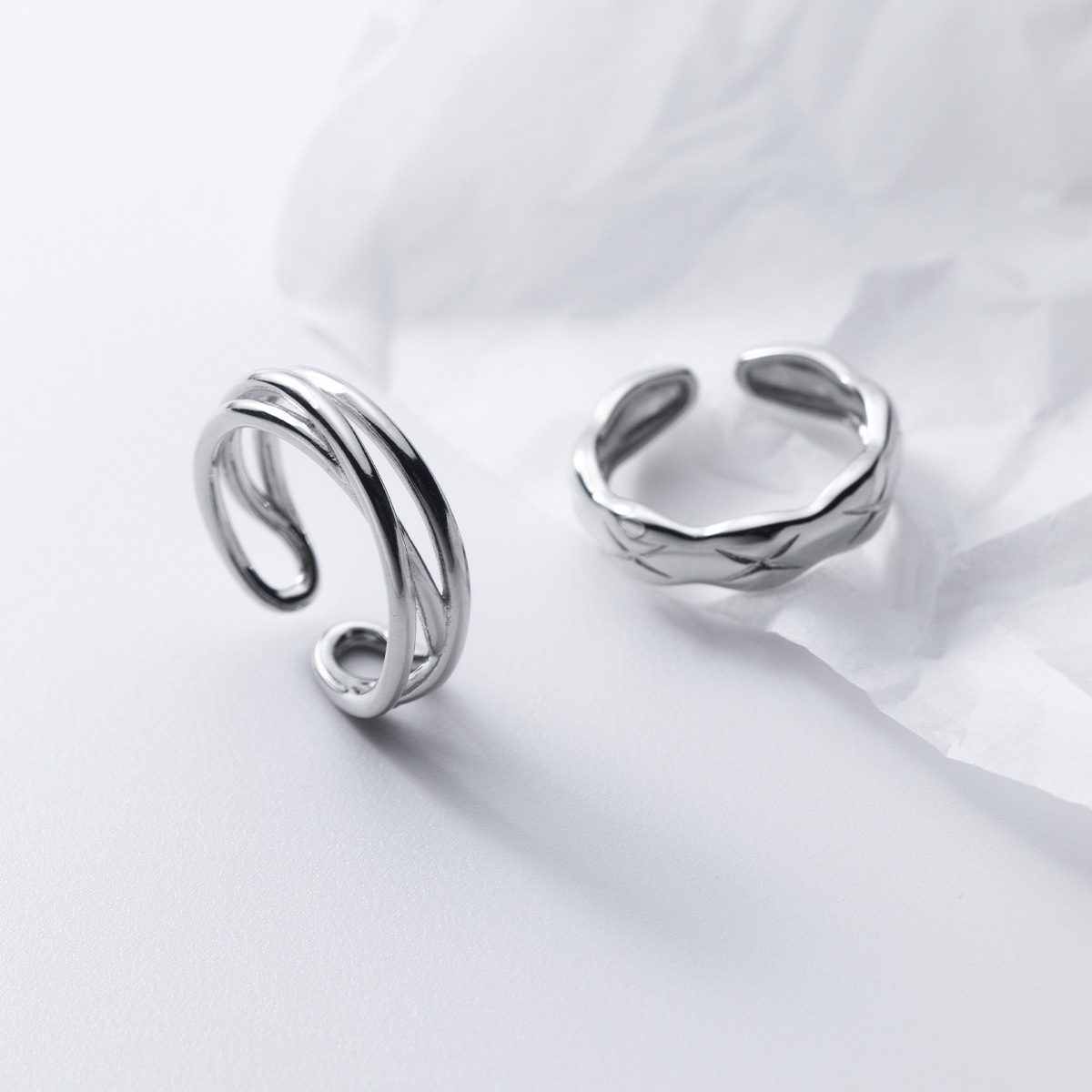 Fashion Rings S925 Sterling Silver Rings Simple Design for Women