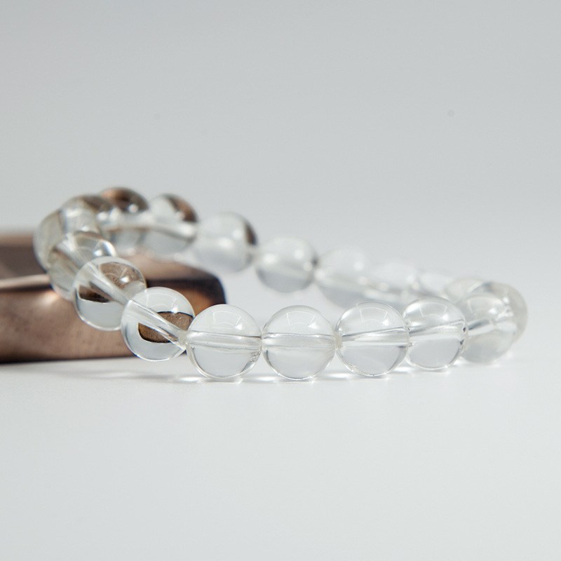 Clear quartz Bracelet for Women Natural Gemstone Round Stone Crystal Beads for Beaded Elastic Bracelet
