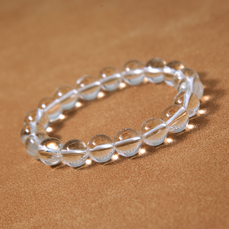 Clear quartz Bracelet for Women Natural Gemstone Round Stone Crystal Beads for Beaded Elastic Bracelet