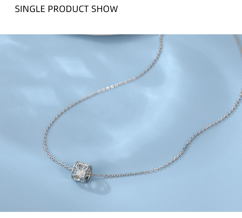 S925 Sterling Silver Pendant Necklace with Cubic Zirconia Casual Style