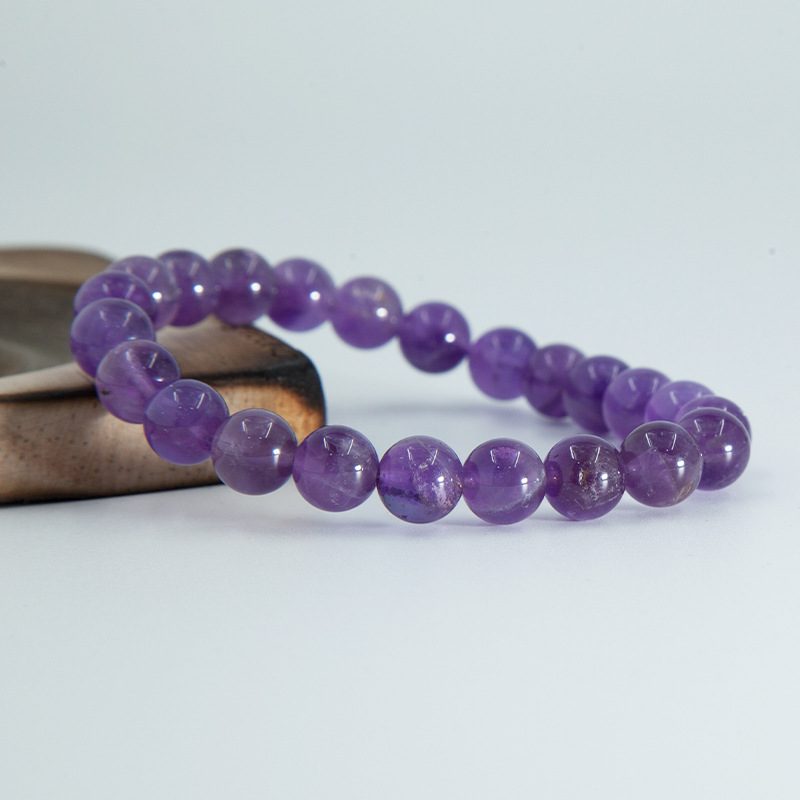 Amethyst Bracelet for Women Natural Gemstone Round Stone Crystal Beads for Beaded Elastic Bracelet