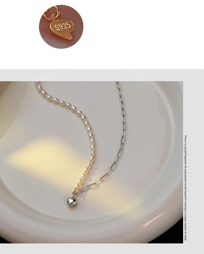  S925 Sterling Silver Pendant necklace with Freshwater Pearl Casual Style