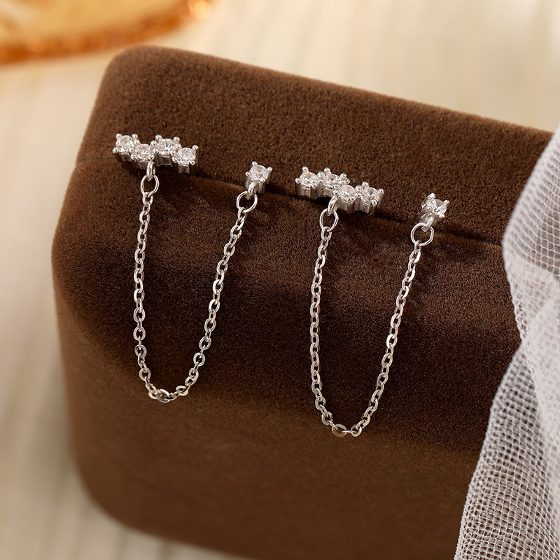 S925 Sterling Silver Dangle Earrings Chain Earrings Simple Design for Women