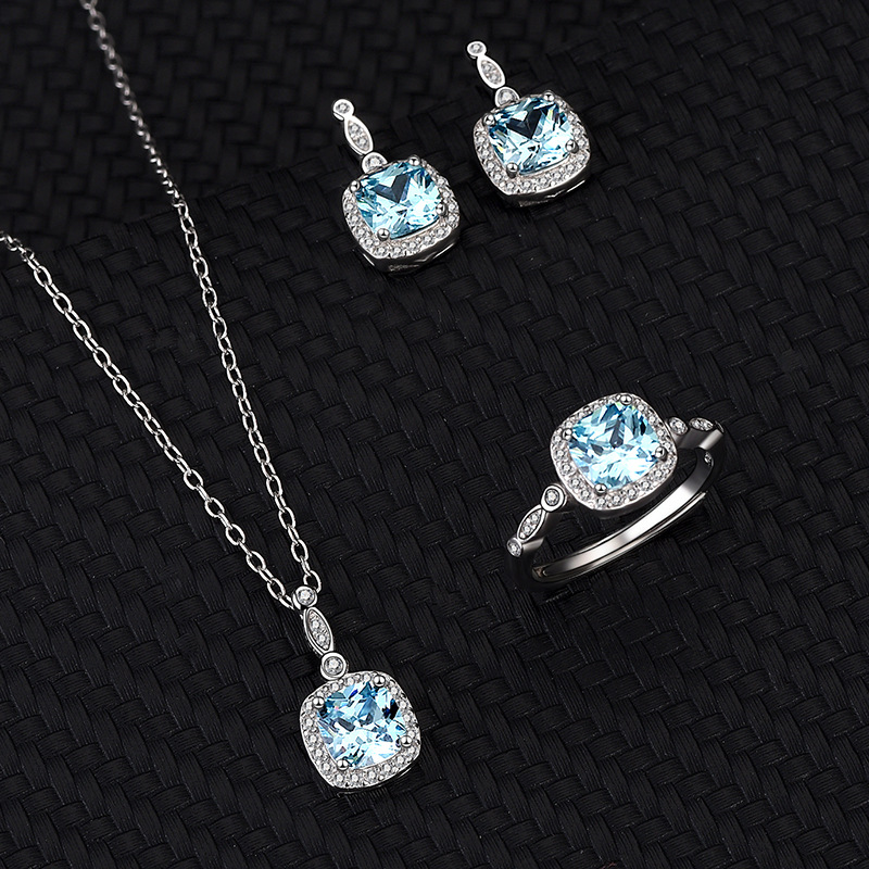 S925 Sterling Silver Jewelry Set with Cubic Zircon Casual Style Best Gift For Women