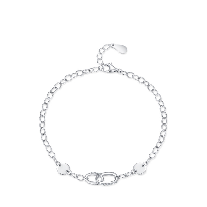 Fashion S925 Sterling Silver Bracelet Jewelry with CZ Casual Versatile Style for Women