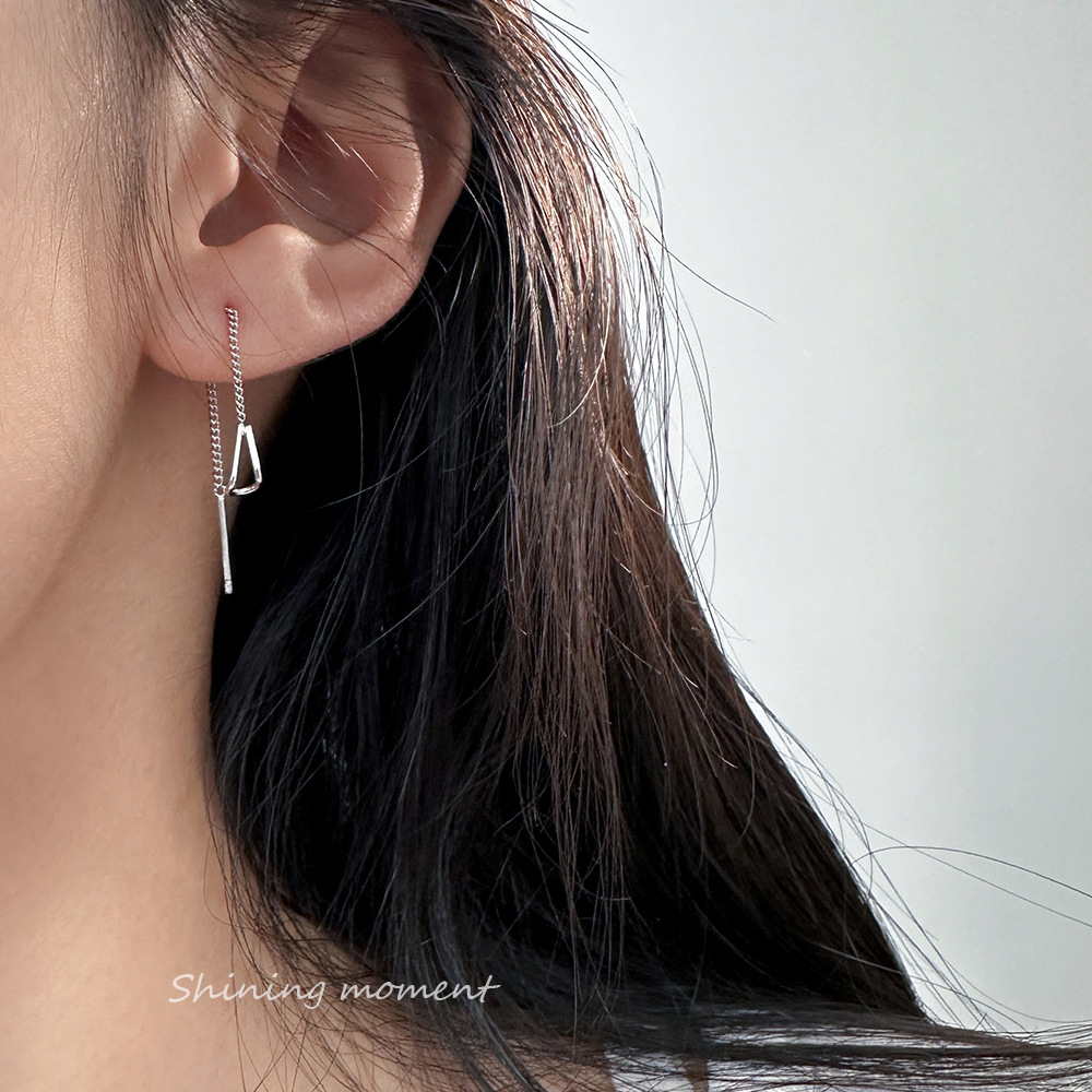 S925 Sterling Silver Chain Earrings Dangle Earrings Best Gift for Women