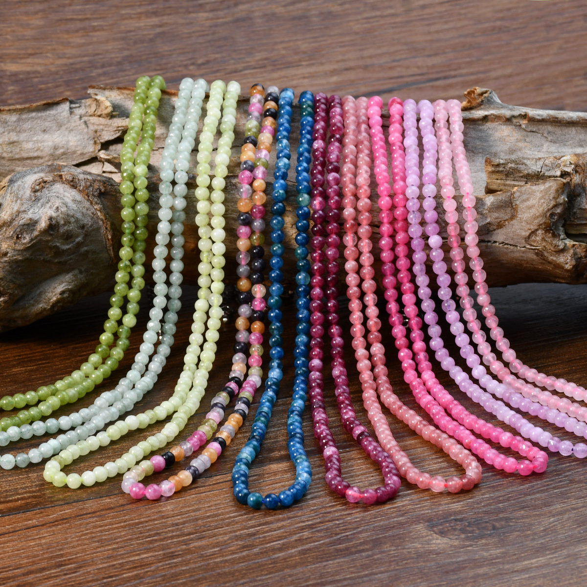 Healing Crystal Necklace for Women Natural Stone Beaded Stretch Necklace Handmade Gemstone  Spiritual Jewelry Gifts