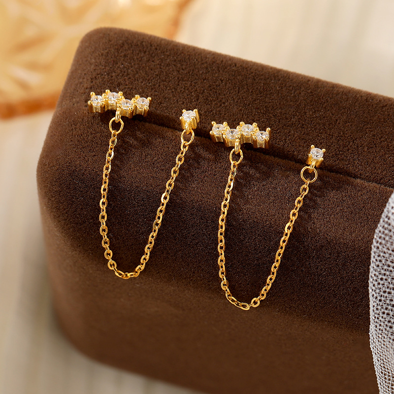 S925 Sterling Silver Dangle Earrings Chain Earrings Simple Design for Women