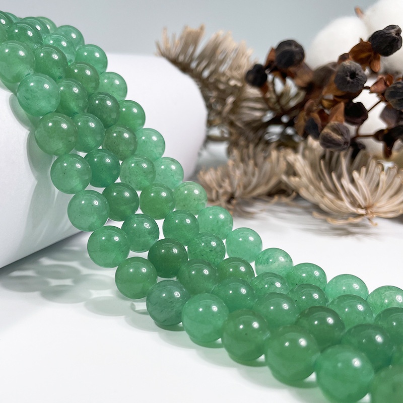 Natural Green Aventurine Round Loose Semi Gemstone Beads for Jewelry Making