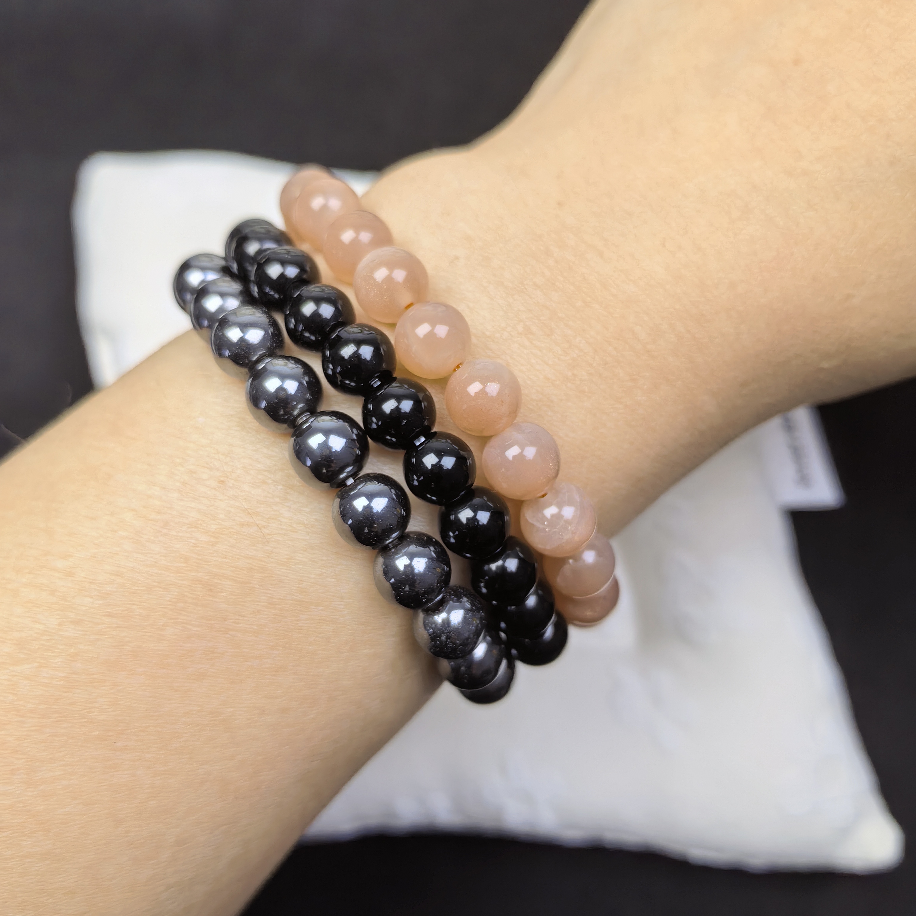 3pcs/set Healing Crystal Bracelets for Women 8mm Tiger Eye Hematite Black Obsidian Natural Stone Beaded Stretch Bracelet Triple Protection Handmade Gemstone Reiki Spiritual Jewelry Gifts