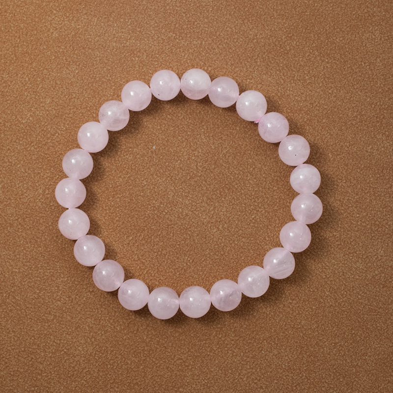 Pink rose quartz Bracelet for Women Natural Gemstone Round Stone Crystal Beads for Beaded Elastic Bracelet