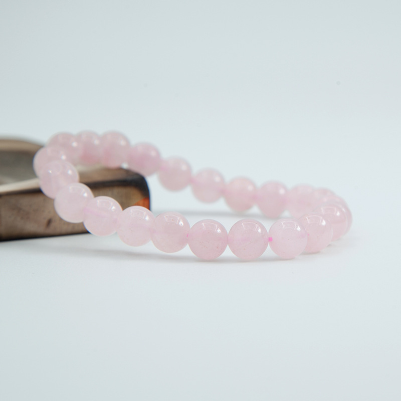 Pink rose quartz Bracelet for Women Natural Gemstone Round Stone Crystal Beads for Beaded Elastic Bracelet