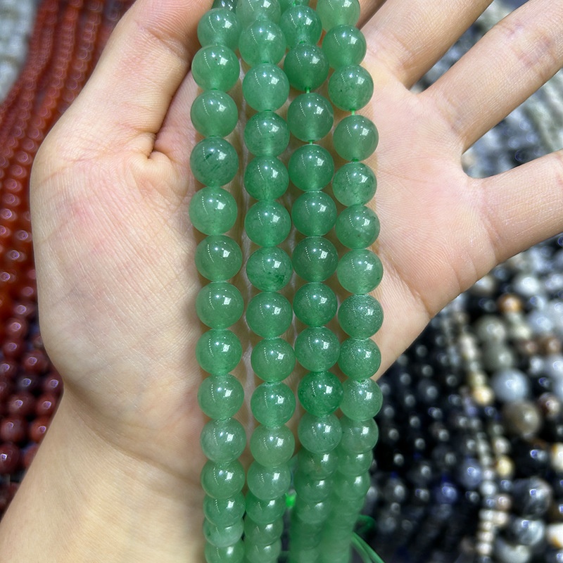 Natural Green Aventurine Round Loose Semi Gemstone Beads for Jewelry Making