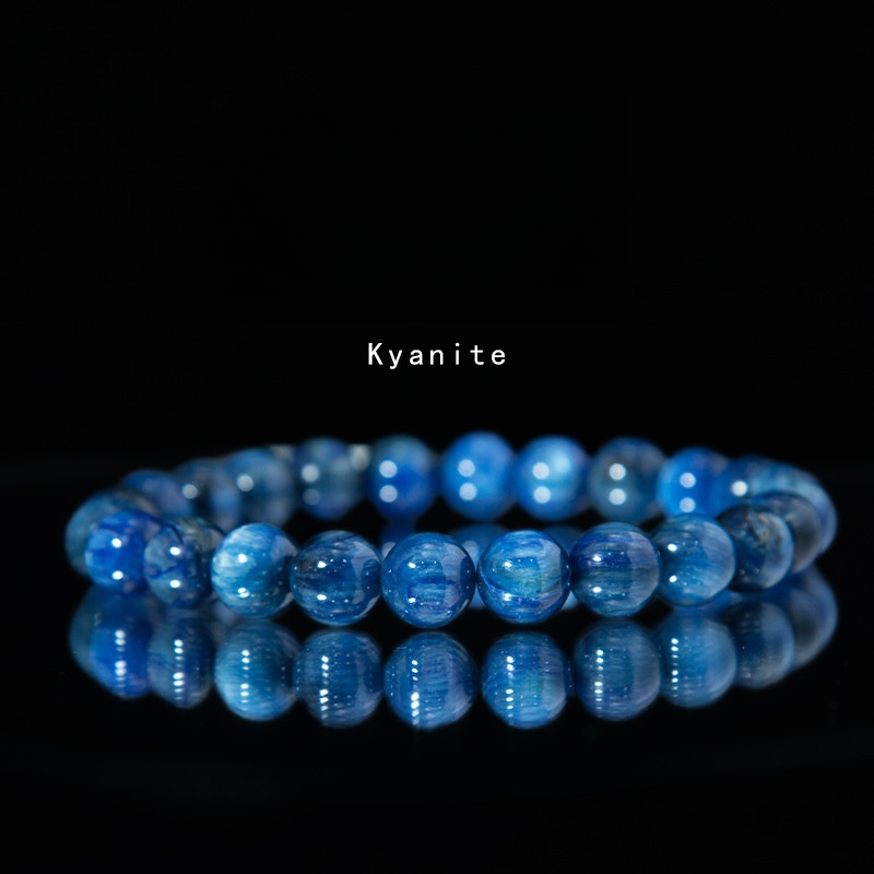 Kyanite Bracelet for Women Natural Gemstone Round Stone Crystal Beads for Beaded Elastic Bracelet