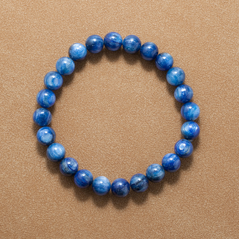 Kyanite Bracelet for Women Natural Gemstone Round Stone Crystal Beads for Beaded Elastic Bracelet