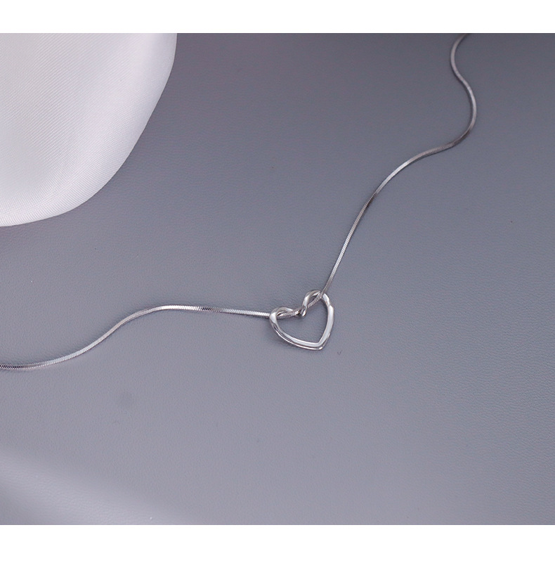 S925 Sterling Silver Pendant Necklace Elephant Style Heart Style