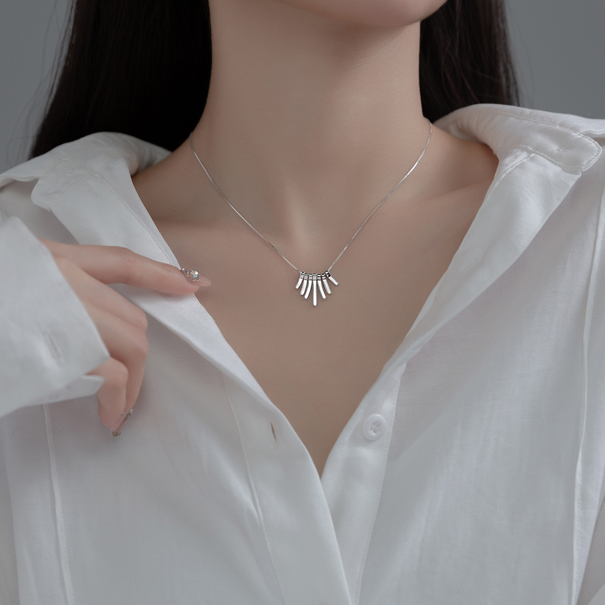 S925 Sterling Silver Pendant Necklace Casual Style