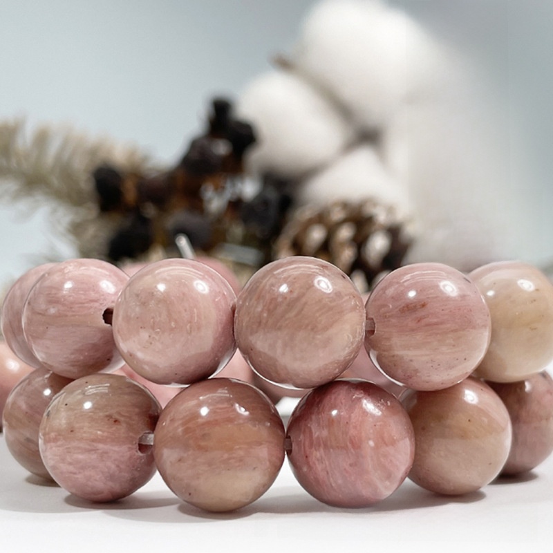 Natural Pink Rhodorite Turquoise Round Loose Semi Gemstone Beads for Jewelry Making
