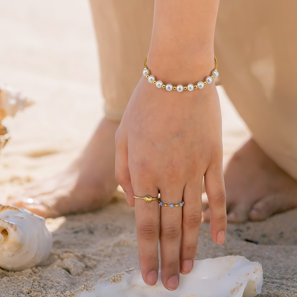 S925 Sterling Silver Bracelet with Freshwater Pearl for Woment