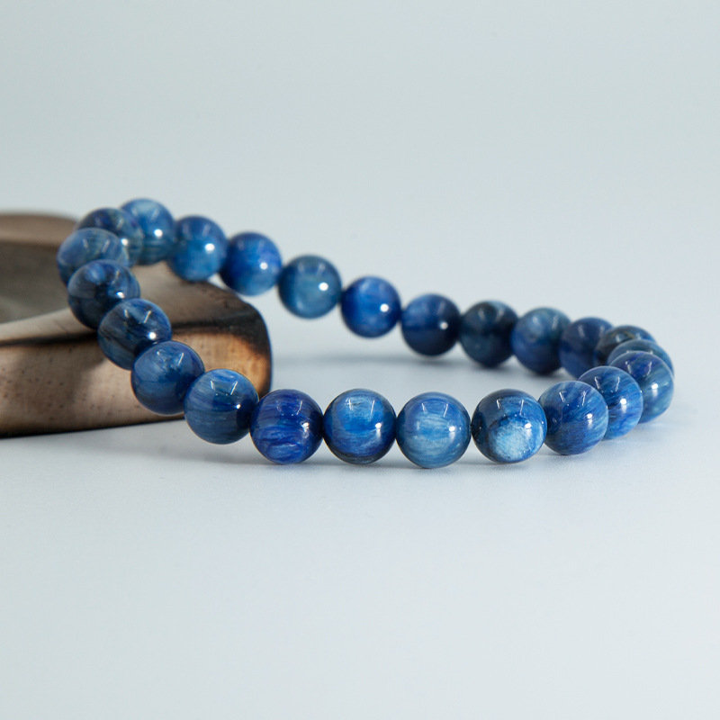 Kyanite Bracelet for Women Natural Gemstone Round Stone Crystal Beads for Beaded Elastic Bracelet