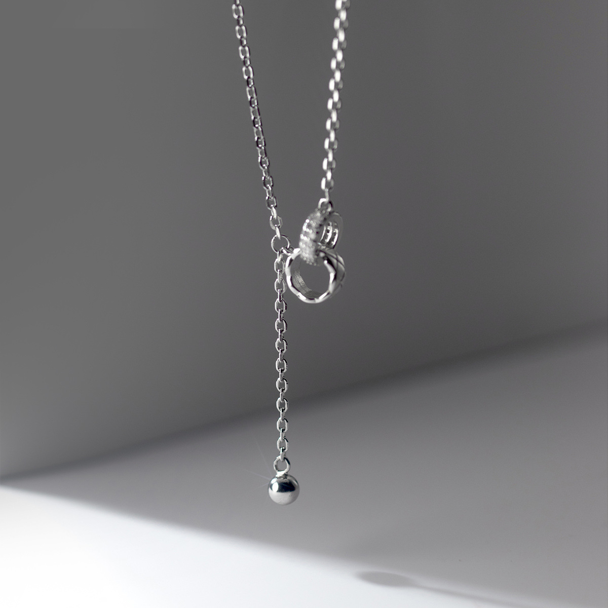 #220 Silver Necklace 925 Sterling Silver Pendant Necklace with Zircon