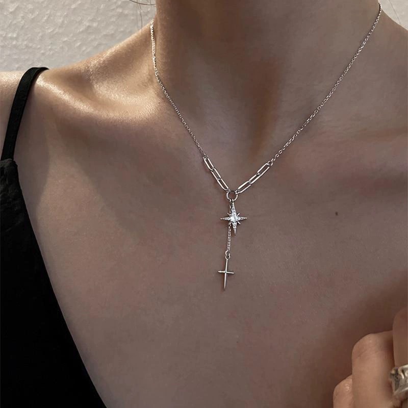 #236 925 Sterling Silver Pendant  Necklace with Cubic Zirconia Unique Casual Design