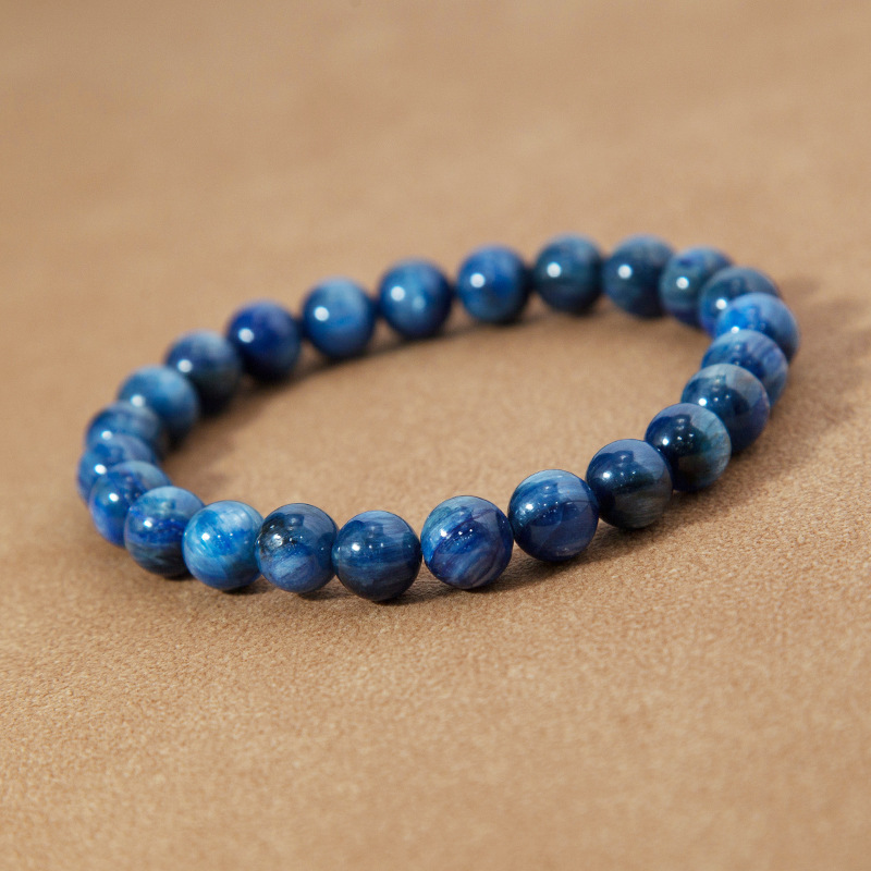 Kyanite Bracelet for Women Natural Gemstone Round Stone Crystal Beads for Beaded Elastic Bracelet