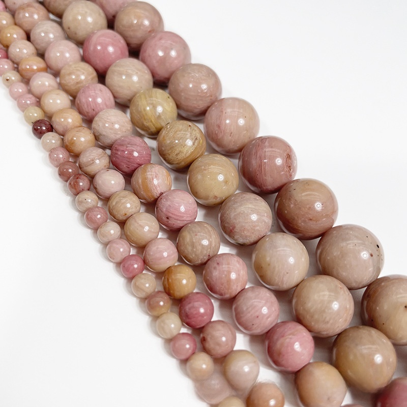 Natural Pink Rhodorite Turquoise Round Loose Semi Gemstone Beads for Jewelry Making