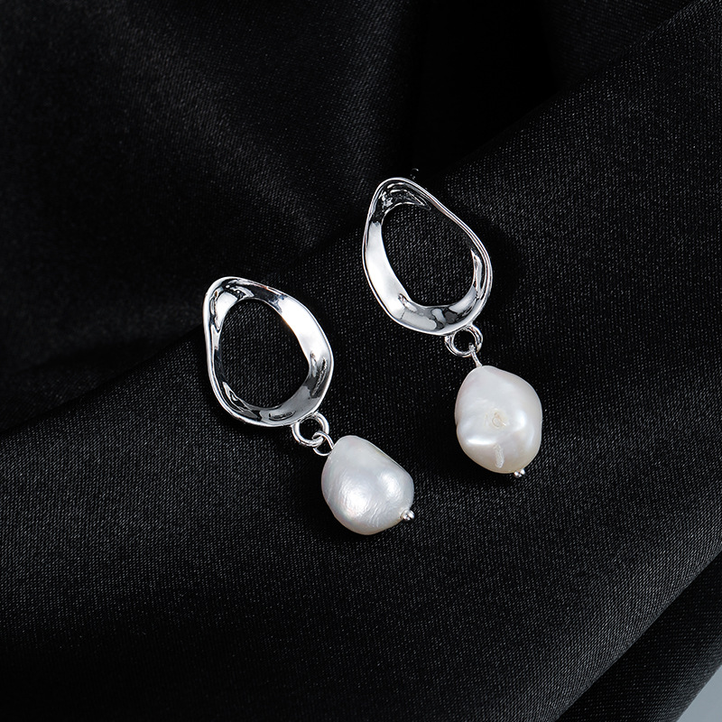S925 Sterling Silver Drop Earrings Jewelry with Freshwater Pearl Classy Design