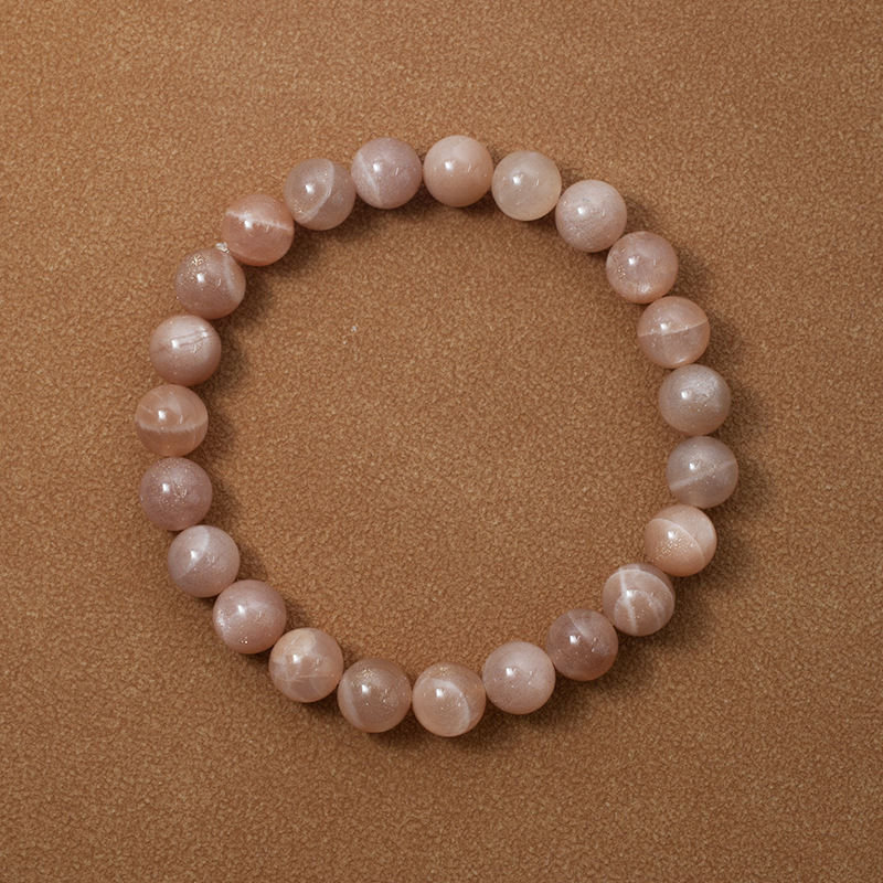 Sunstone Bracelet for Women Natural Gemstone Round Stone Crystal Beads for Beaded Elastic Bracelet